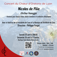 Concert : Nicolas de Flüe oratorio d’Arthur Honegger